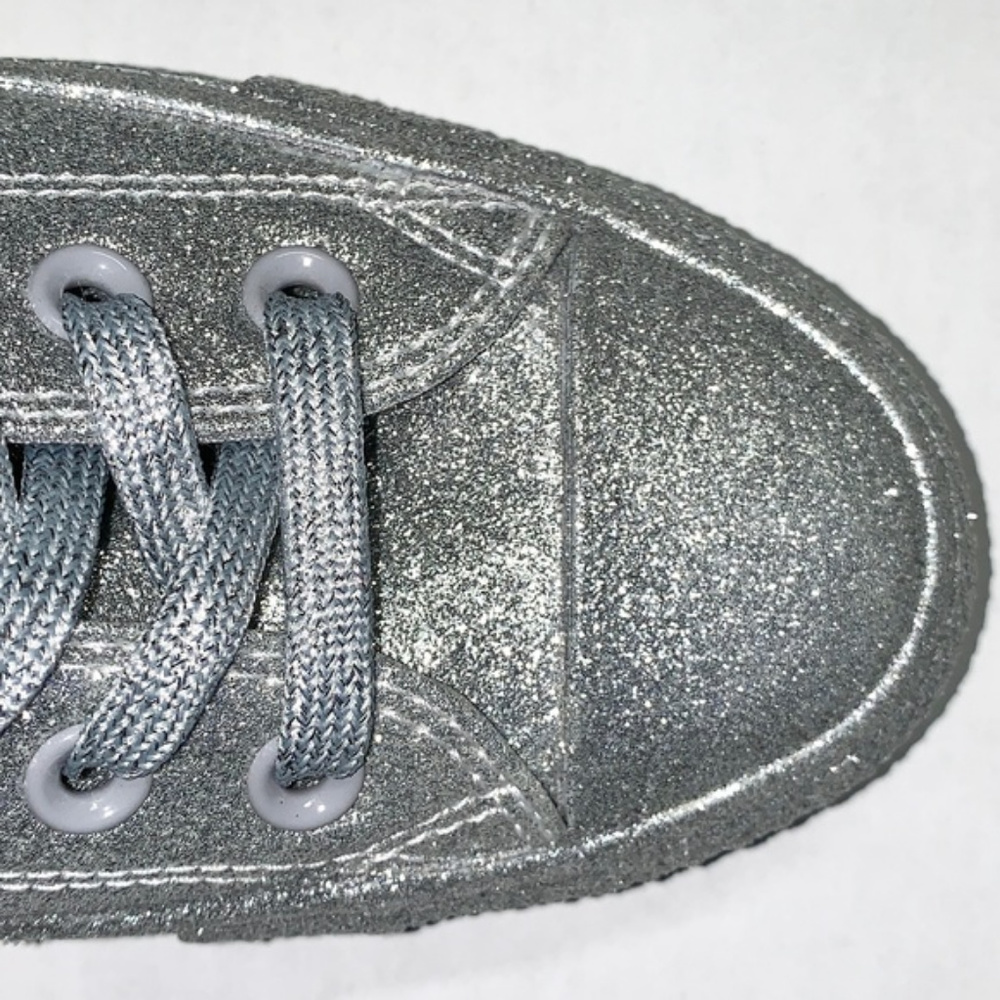 Converse Chuck Taylor Glitter Silver SZ 8 bling